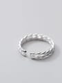 thumb 925 Sterling Silver Leaf Minimalist Band Ring 3