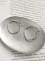 thumb 925 Sterling Silver Hollow Oval Minimalist Hoop Earring 2