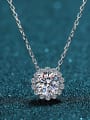 thumb Sterling Silver Moissanite Flower Dainty Necklace 0