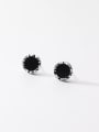 thumb 925 Sterling Silver Round Hip Hop Stud Earring 2