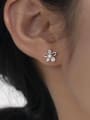 thumb 925 Sterling Silver Cubic Zirconia Flower Dainty Stud Earring 1