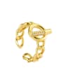 thumb Brass Cubic Zirconia Geometric Vintage Band Ring 0