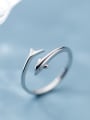thumb 925 Sterling Silver Dolphin Minimalist Free Size Ring 2