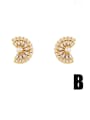 thumb Brass Cubic Zirconia Star Vintage Stud Earring 3