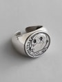 thumb 925 Sterling Silver Retro Figure Coin Free Size Band Ring 4