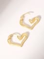 thumb Copper  Smooth  Hollow Heart Minimalist Stud Earring 1