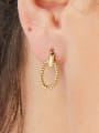 thumb Brass Geometric Minimalist Weave Twist Oval Stud Earring 2