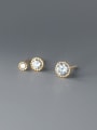 thumb 925 Sterling Silver Cubic Zirconia Round Stud Earring 3