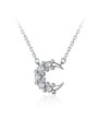thumb 925 Sterling Silver Cubic Zirconia Moon Minimalist Necklace 2
