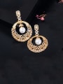 thumb Copper With Gold Plated Luxury Hollow Round Cluster Earrings 1