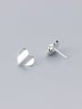 thumb 925 Sterling Silver Smooth Heart Minimalist Stud Earring 3