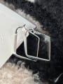 thumb 925 Sterling Silver Square Vintage Huggie Earring 2