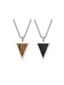 thumb Stainless steel Tiger Eye Triangle Hip Hop Necklace 0