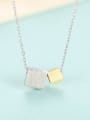 thumb 925 sterling silver simple Square Pendant Necklace 2