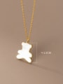 thumb 925 Sterling Silver Shell Bear Minimalist Necklace 4