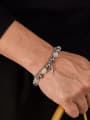 thumb Stainless steel Natural Stone Cross Hip Hop Handmade Beaded Bracelet 1