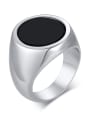 thumb Titanium Steel Acrylic Geometric Minimalist Band Ring 0