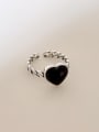 thumb 925 Sterling Silver Carnelian Heart Vintage Band Ring 0