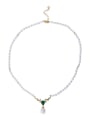 thumb Brass Freshwater Pearl Geometric Vintage Necklace 0