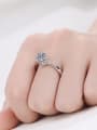 thumb Sterling Silver Moissanite White Round  Engagement Rings 1