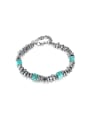 thumb Stainless steel Turquoise Geometric Vintage Beaded Bracelet 0