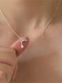 thumb 925 Sterling Silver Cubic Zirconia Crown Dainty Necklace 1