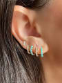 thumb 925 Sterling Silver Cubic Zirconia Geometric Dainty Huggie Earring 1