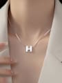 thumb 925 Sterling Silver Letter H Minimalist Necklace 1