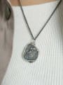 thumb 925 Sterling Silver Vintage owl letter Pendant Necklace 0