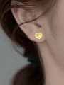 thumb 925 Sterling Silver Enamel Heart Cute Stud Earring 1