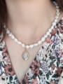 thumb 925 Sterling Silver Freshwater Pearl  Oval Minimalist Necklace 1
