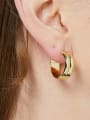 thumb Brass Geometric Vintage Smooth Double Layer Hoop Earring 1