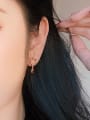 thumb Copper Cubic Zirconia Multi Color Round Minimalist Stud Earring 1