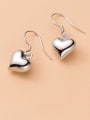 thumb 925 silver simple smooth Heart Earrings 3