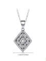 thumb 925 Sterling Silver Cubic Zirconia Geometric Vintage Necklace 1