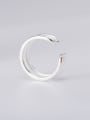thumb 925 Sterling Silver Smooth Geometric Minimalist Stackable Ring 1