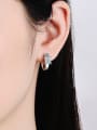 thumb 925 Sterling Silver Moissanite Geometric Classic Stud Earring 1