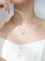 thumb 925 Sterling Silver Simple Fashion full diamond letters pendant  Necklace 2
