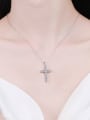 thumb 925 Sterling Silver Moissanite Cross Dainty Regligious Necklace 1