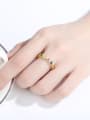 thumb Brass Cubic Zirconia Triangle Dainty Band Ring 1