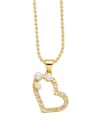 thumb Brass Cubic Zirconia Heart Trend Necklace 3