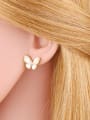 thumb Brass Shell Butterfly Minimalist Stud Earring 1