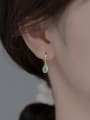 thumb 925 Sterling Silver Turquoise Geometric Minimalist Huggie Earring 1