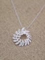 thumb 925 Sterling Silver Hollow Leaf Minimalist Necklace 0