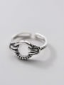 thumb 925 Sterling Silver Hollow Round Hip Hop Band Ring 2