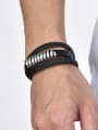thumb Stainless steel Artificial Leather Geometric Hip Hop Strand Bracelet 1
