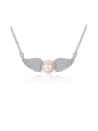 thumb 925 Sterling Silver Cubic Zirconia delicate Wing Necklace 0