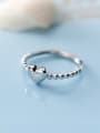 thumb 925 Sterling Silver Bead Smooth Heart Minimalist Band Ring 1