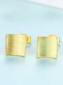 thumb 925 Sterling Silver Smooth Square Minimalist Stud Earring 2