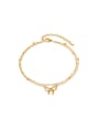 thumb Brass Bowknot Minimalist Multi-layer chain Anklet 0